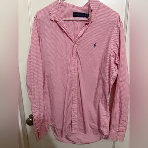 Polo by Ralph Lauren Men's Red Striped Button Down Shirt